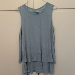 Agnes & Dora Sky Blue Layered Tank Top
